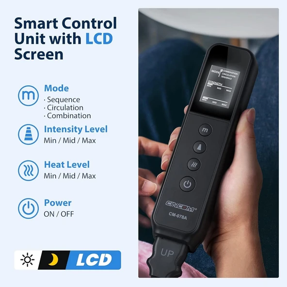 CINCOM Isı ve Kompresyonlu Bacak Masaj Cihazı, Baldır ve Ayak İyileşmesi - Resim 5