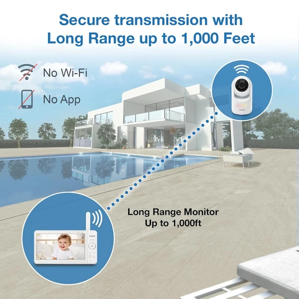 VTech Kamera ve Ses Özellikli, Pan Tilt Zoom - 7 Inc IPS Ekran - 2 Kamera - Resim 6