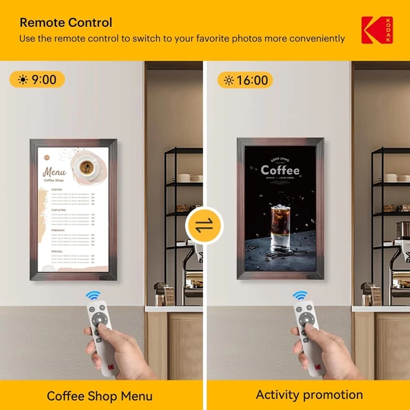 Kodak 21.5 Inc WiFi Dijital Fotoğraf Çerçevesi 1920x1080 FHD IPS Ekran Kumandalı - Resim 4