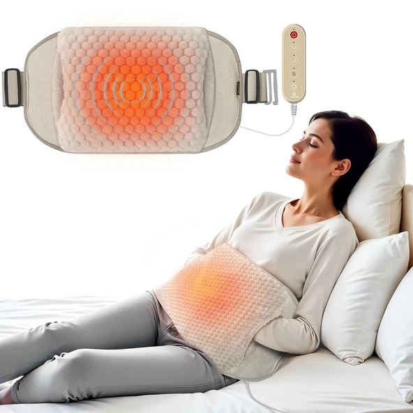 COMFIER Sırt Ağrısı Giderici Isıtma Pedi, El Isıtıcı Cepli Isıtmalı Bel Masaj - Sarı ürün görseli