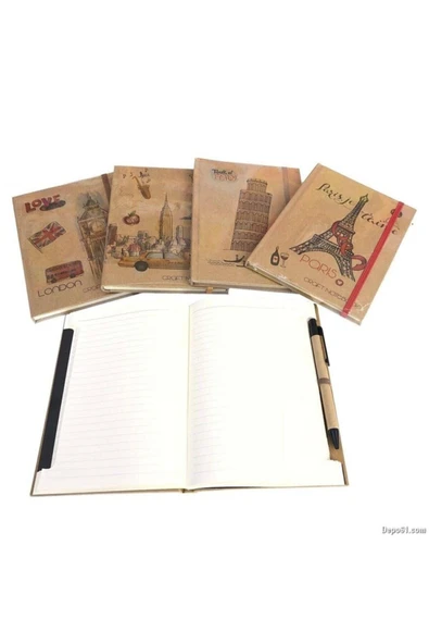 Liz Kraft 14x20 Ivory Sert Kapak Defter 96yp Kalemli Kfk129 ürün görseli