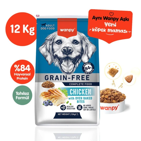 Wanpy Tahılsız Tavuklu Yetişkin Köpek Maması 12 kg ürün görseli