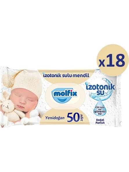 Molfix Yenidoğan Izotonik Islak Mendil 18 Paket x 50 Yaprak- 900 Yaprak ürün görseli