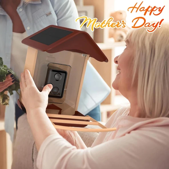 BirdLegend BL01 Kameralı Kuş Yemliği Güneş Enerjili - Kırmızı - Resim 5