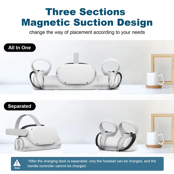 AMVR Yükseltilmiş Şarj İstasyonu - Meta Quest 2 için USB-C Şarj Kablosu - Resim 7