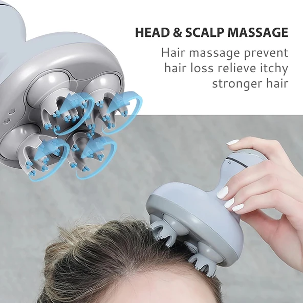 COMFIER Kablosuz Elektrikli Saç Derisi Masaj Cihazı - Açık Mavi - Resim 2