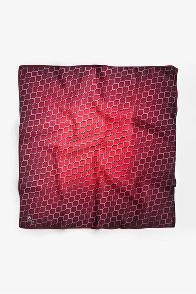 %100 İpek Kadın Desenli Bandana 80x80 - Resim 2