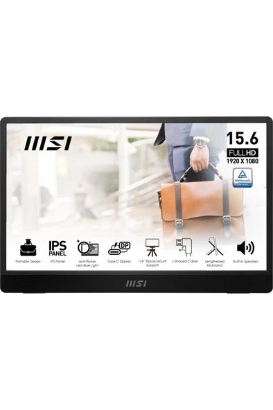 MSI PRO MP161 E2 15.6" 4 ms Full HD IPS 60 Hz Taşınabilir Monitör Outlet ürün görseli
