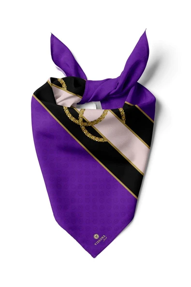 %100 İpek Kadın Desenli Bandana 80x80 ürün görseli 1