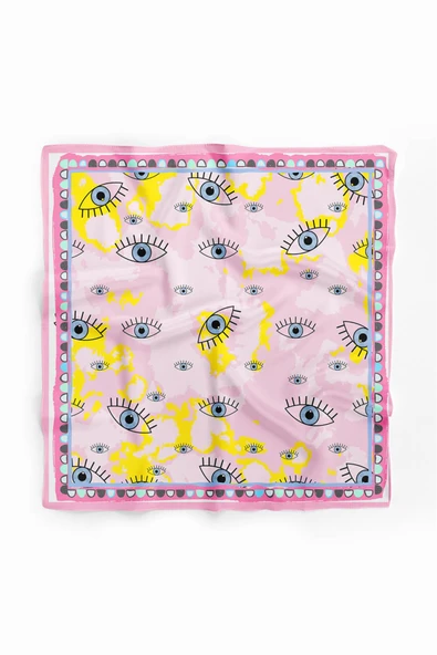 V59 EYES PİNK BATİK TASARIM BANDANA - Resim 2