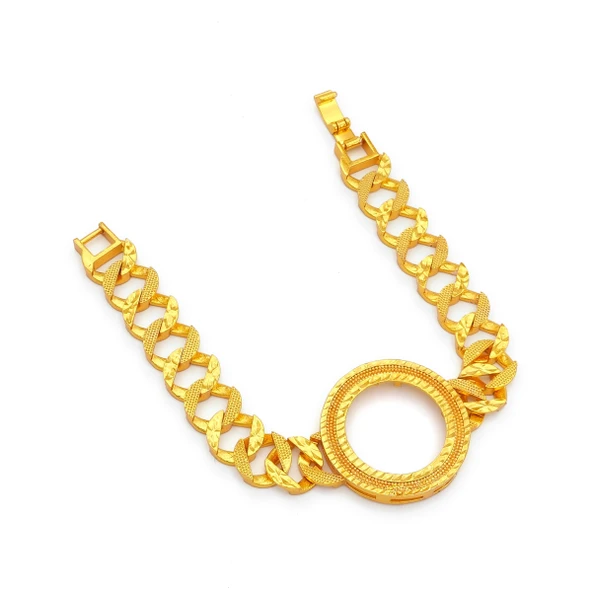 Altın Kaplama İmitasyon Desenli Yarım Çerçeveli Bileklik BLK-1215 - Resim 2