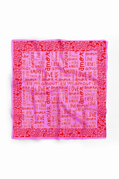 Vissona Amour Desenli İpek Bandana - Resim 2