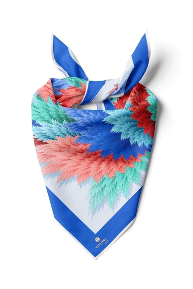 %100 İpek Kadın Desenli Bandana 80x80 ürün görseli