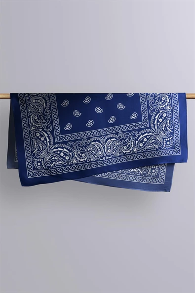 E60 NAVY BLUE ŞALLI BANDANA DG12186 - Resim 4