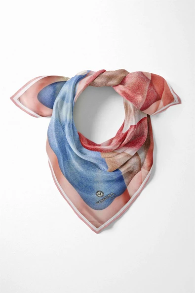 %100 İpek Kadın Desenli Bandana 80x80 ürün görseli