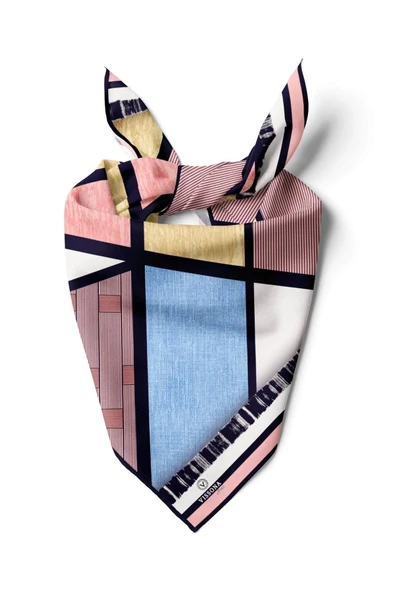 %100 İpek Kadın Desenli Bandana 80x80 ürün görseli