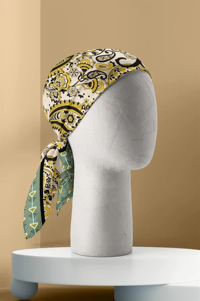 B119 ŞAL TASARIM ETNIC BANDANA - Resim 3