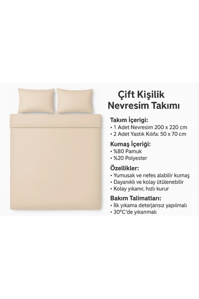 StellaFlavo Çift Kişilik Desenli Nevresim + 2 Adet Kapaklı Yastık Kılıfı - Resim 4