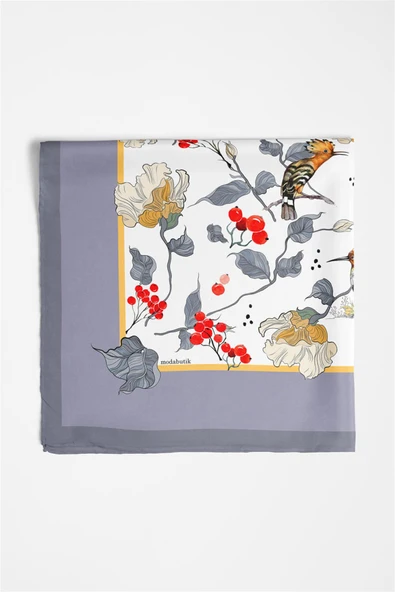 H24 MODERN KUŞ DESENLİ BANDANA DG12231 - Resim 5