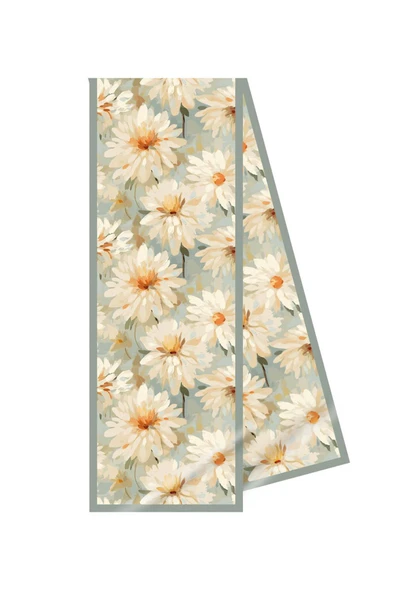 Modabutik Çiçek Desenli Fular - Resim 2