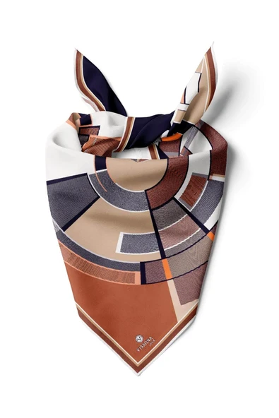 %100 İpek Kadın Desenli Bandana 80x80 ürün görseli