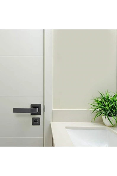 Yale Bologna Serisi 35-zr-8x8-a003-wc-56-11 Wc Tipi Kapı Kolu - Siyah Mat Kaplama - Parçalar Dahild - Resim 2