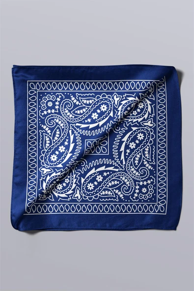 E60 NAVY BLUE ŞALLI BANDANA DG12186 - Resim 5