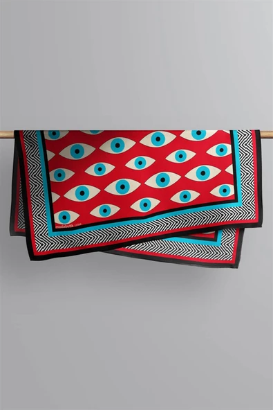 V49 EYE RED TASARIMLI BANDANA DG12394 - Resim 6
