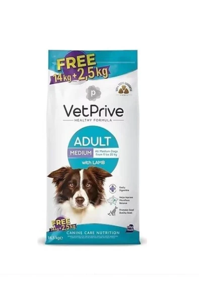 Vet Prive Adult Kuzu Etli Yetişkin Köpek Maması 14+2.5 Kg ürün görseli 1