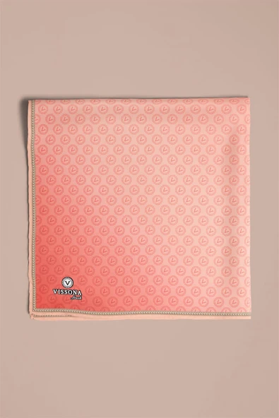 %100 İpek Kadın Desenli Bandana 80x80 - Resim 4