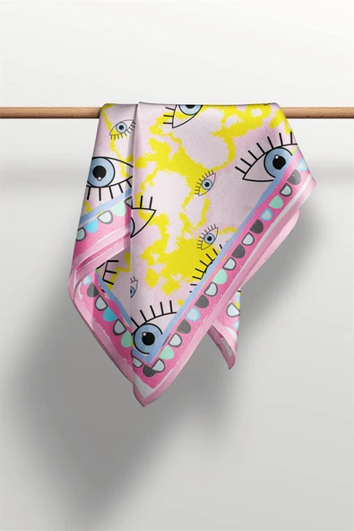 V59 EYES PİNK BATİK TASARIM BANDANA - Resim 6