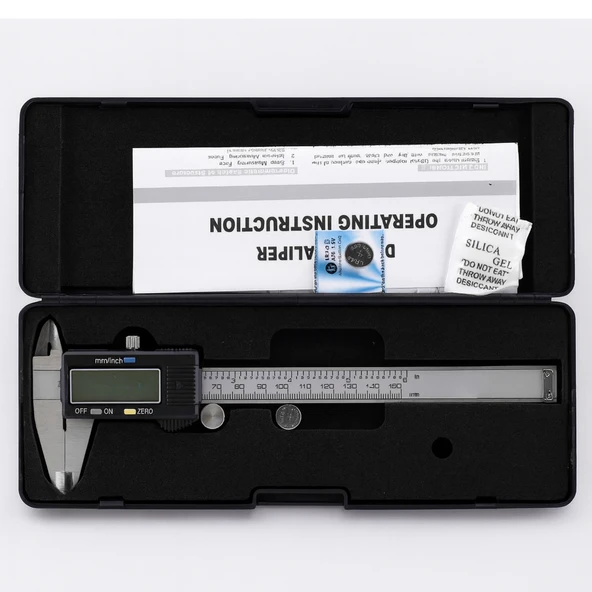 Dijital Kumpas Lcd Ekranlı (0.01-12 mikron Hassasiyet) 0.0005 İnç Metal 150 mm Derinlik Ölçüm Aleti - Resim 3