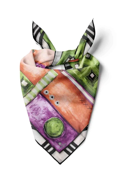 %100 İpek Kadın Desenli Bandana 80x80 ürün görseli