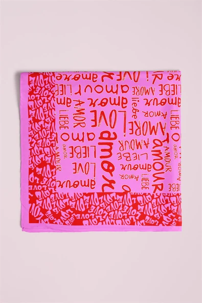 Vissona Amour Desenli İpek Bandana - Resim 6