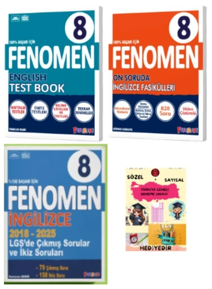 FENOMEN YAYINLARI 8. SINIF İngilizce Soru Bankası +Fasiküller + LGS Çıkmış Sorular ve İkiz Soruları (2018-2025) ürün görseli