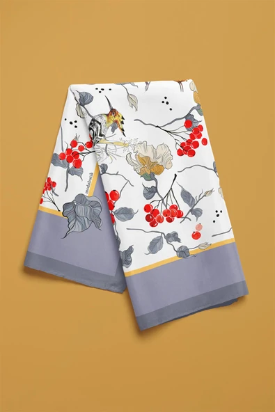 H24 MODERN KUŞ DESENLİ BANDANA DG12231 - Resim 4