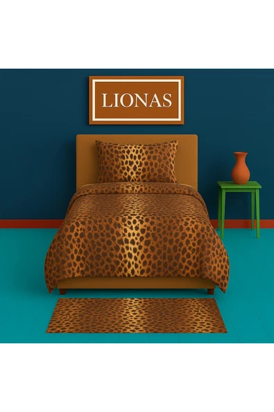 StellaFlavo Tek Kişilik Desenli Nevresim + 1 Adet Kapaklı Yastık Kılıfı ürün görseli