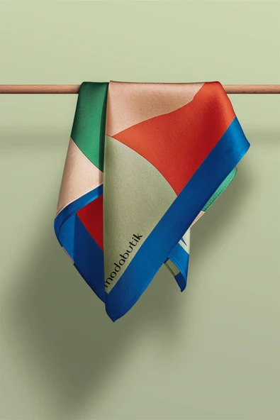 Modabutik Geometri Desenli Kadın Fular - Resim 3