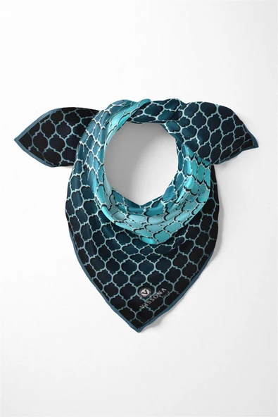 %100 İpek Kadın Desenli Bandana 80x80 ürün görseli
