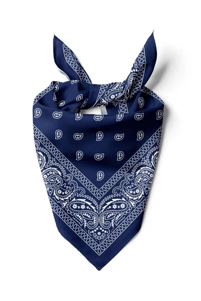 E60 NAVY BLUE ŞALLI BANDANA DG12186 ürün görseli