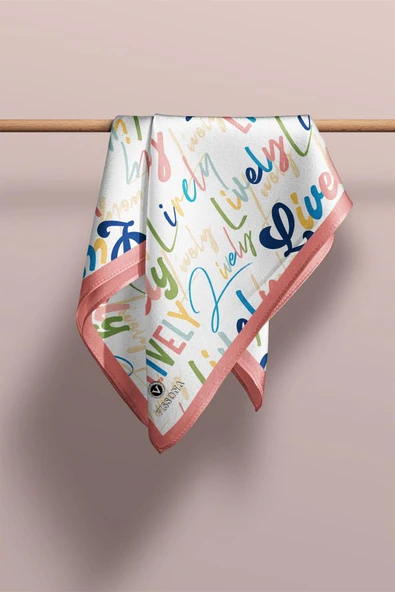 100% Silk Headscarf for Women - 22"x 22" inch Hair Scarf Lively Pattern Silk Headscarf Bandanas Square Silk 60366 - Resim 4