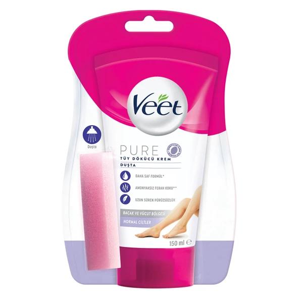 Veet Pure Duşta Tüy Dökücü Krem Normal Ciltler 150 Ml 3 Adet ürün görseli