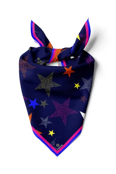 Vissona Geometrik Desenli İpek Bandana ürün görseli