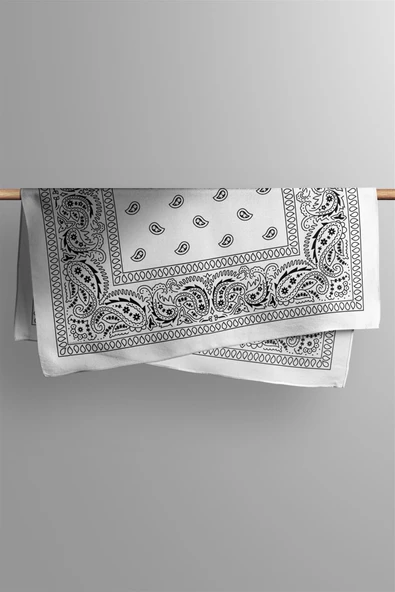 A4 WHITE ŞALLI BANDANA DG12196 - Resim 4
