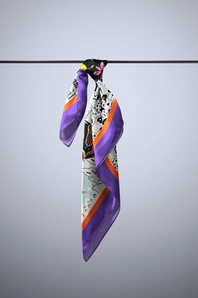 G74 Papatya Desenli Yeşil Kahve Köpek Bandanası DG5644 45x45 - Resim 2