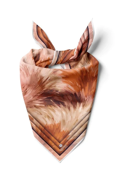 %100 İpek Kadın Desenli Bandana 80x80 ürün görseli