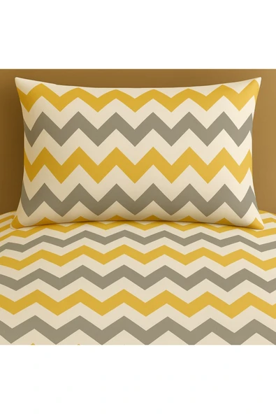 StellaFlavo Tek Kişilik Desenli Nevresim + 1 Adet Kapaklı Yastık Kılıfı - Resim 2