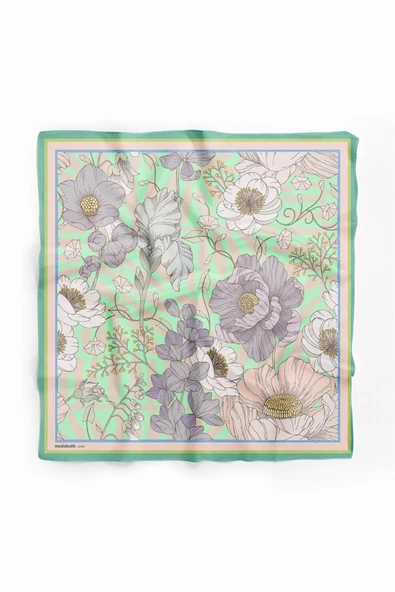 Z81 VINTACE FLOWERS TASARIM BANDANA - Resim 2