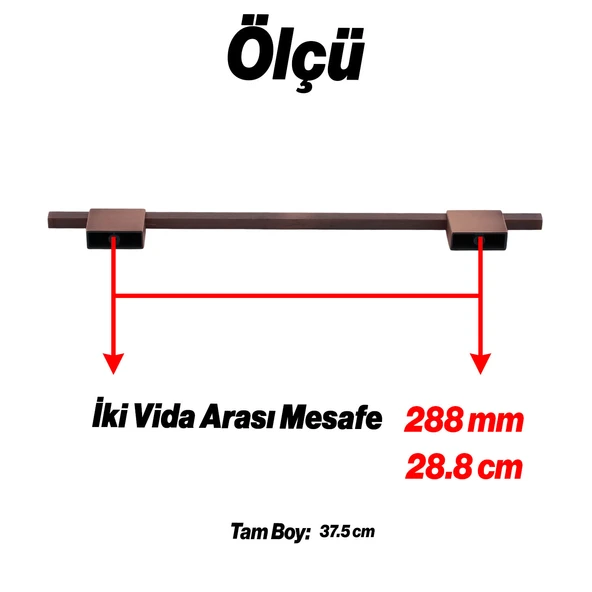 Boyut 288 mm Soft Antik Bakır Renk Metal Dolap Çekmece Kulbu Mutfak Dolabı Kapak Kulpları Mobilya - Resim 4