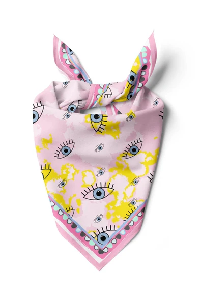 V59 EYES PİNK BATİK TASARIM BANDANA ürün görseli